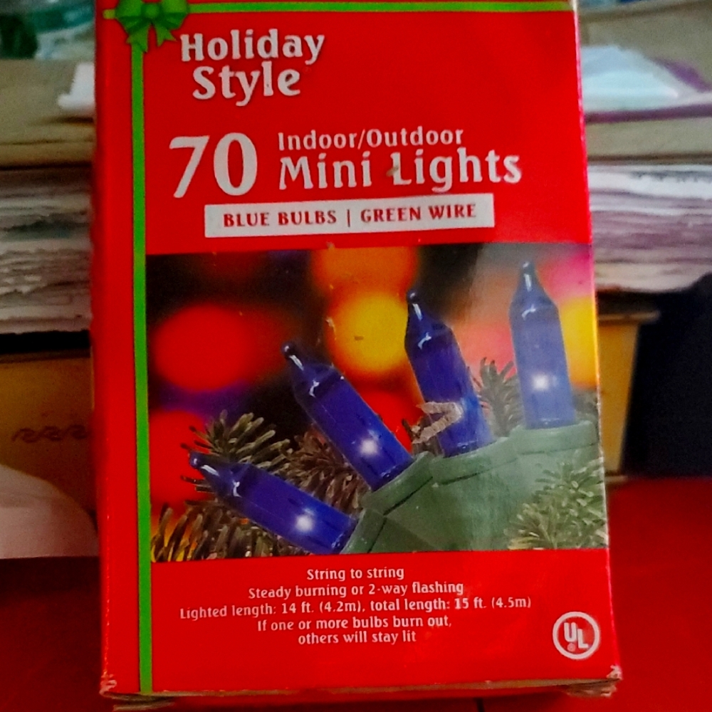 Blue Mini Lights with Green Wire